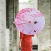 1PC Printed Photograph Props Long-handle Vintage Silk Umbrella for Hanfu Accessories Umbrella Parasol Colorful Oiled Paper