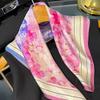 Small Neck Scarves Pure 100% Silk Scarf Floral Printed Women Square Handkerchief Headband Bag Scarfs Female Ladies Bandana