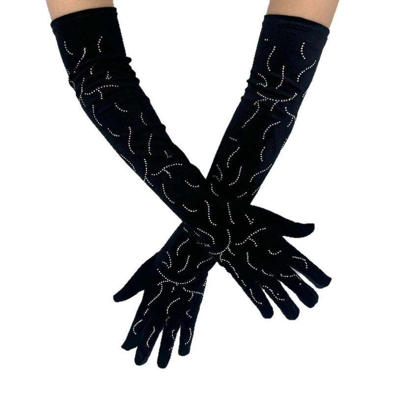 Свадебные рукава перчатки Свадебные танцевальные перчатки Рождественская вечеринка Поставка Длинные эластичные перчатки для концертов Опер 1
