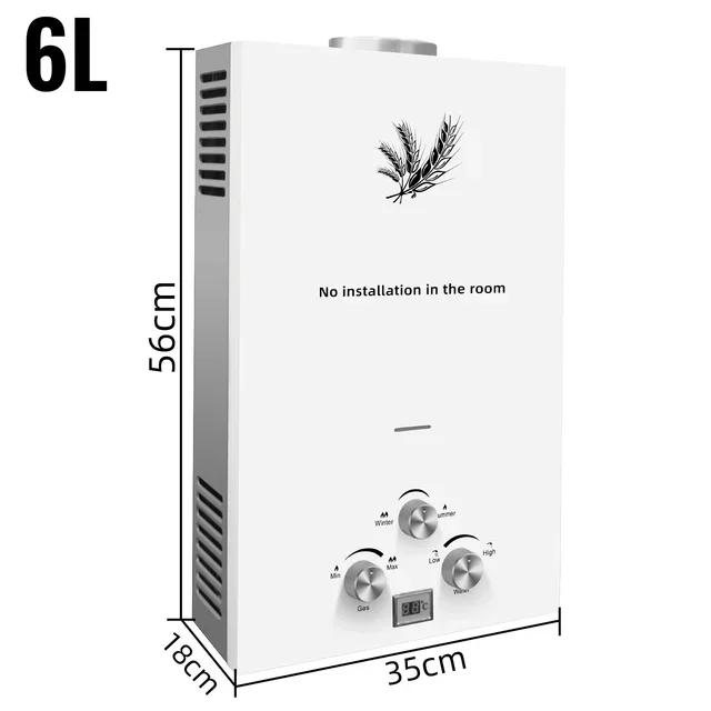 6-18L LPG Instant Gas Water Heater, Energy Saving Stainless Steel with LED Display, Safety Protection & Smart Control
