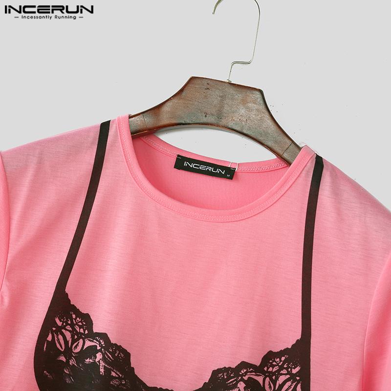 INCERUN Men Women Summer O Neck Short Sleeve Fun Prints Casual T-shirts Tee