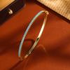 ZAKOL New Blue Turquoise Micro-intact Zircon Bracelet Bangle for Women Shiny CZ Tennis Bracelet Delicate Jewelry Gift