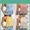 Polyester Blouse With Tie Straps For Women Summer 2025 Backless Design Elegant Style