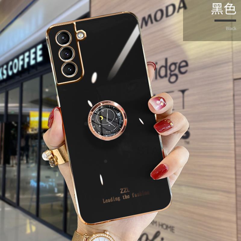 S 23 Ring Holder Stand Case For Samsung Galaxy S23 Plus S22 Ultra S21 S20 Fe Luxury Plating Silicone Cover On S23plus S23ultra
