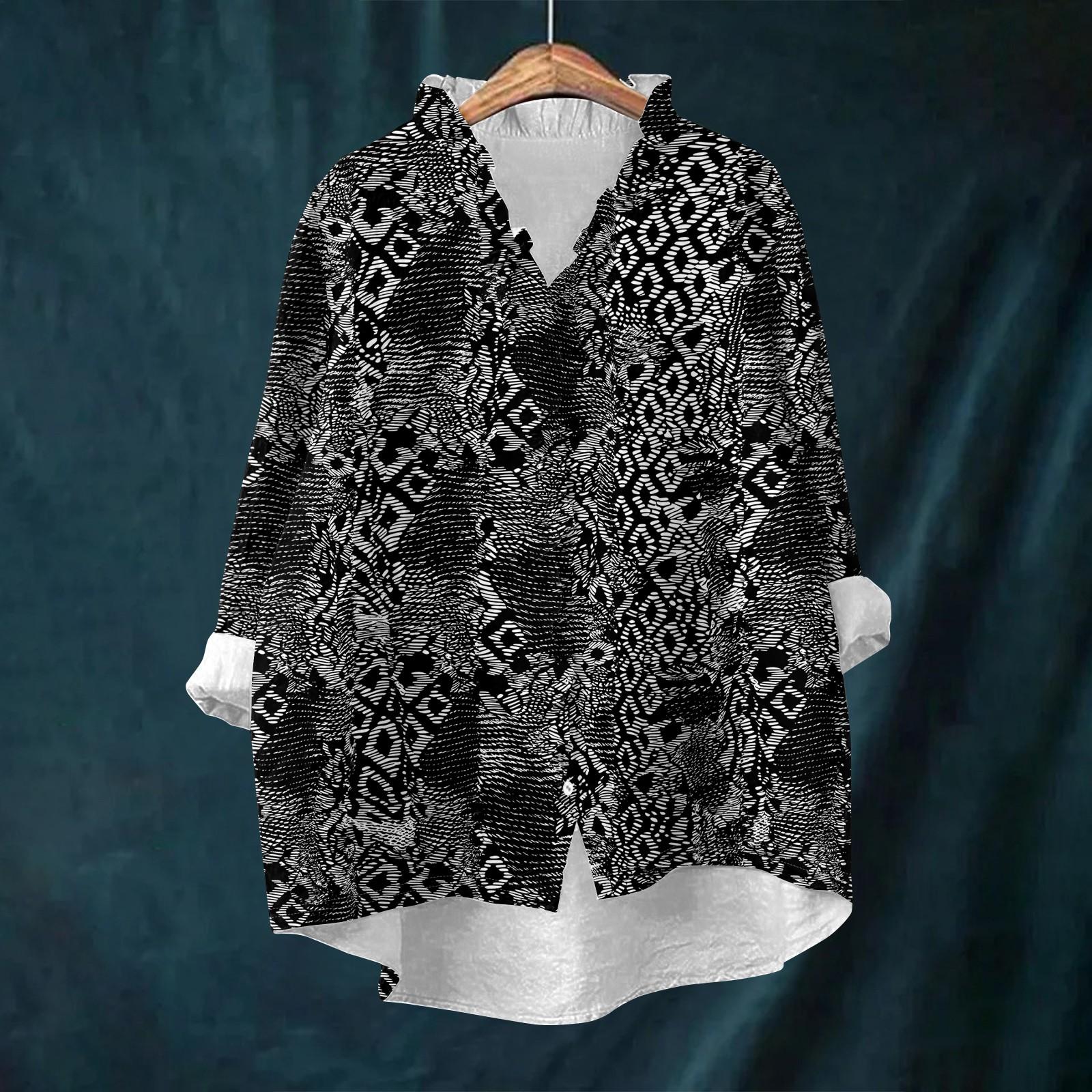 

Женский свободный топ с оборками, в стиле ретро, с цветочным принтом, воротником-стойкой и длинными рукавами, из хлопка и льна XXL