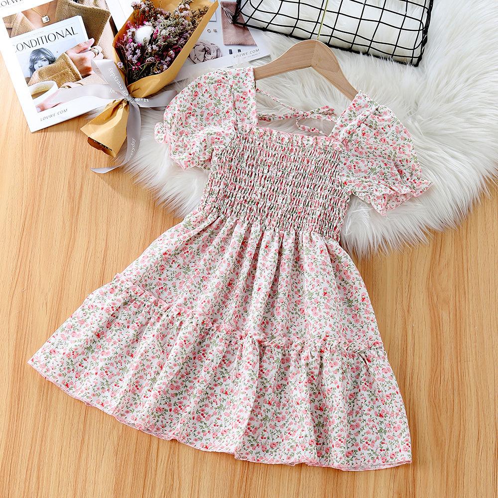 Girls' Summer Dress New Baby Bubble Sleeve Princess Dress Children's Summer Fashion Fairy Dress