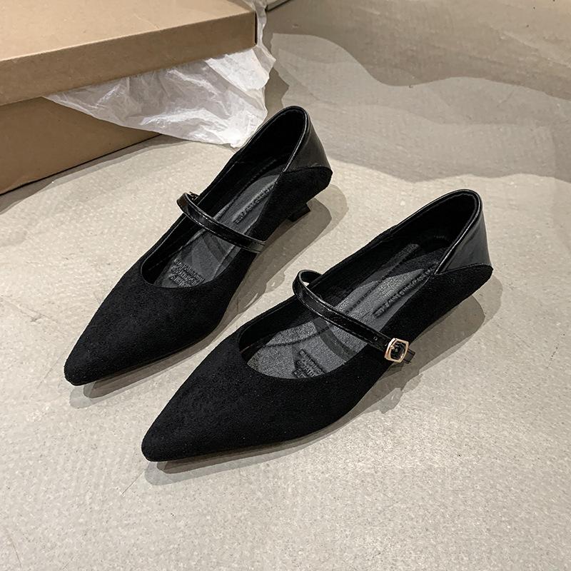 

Fashion Designer Vintage Women Mary Jane Shoes Fashion Patchwork Shallow Pointed Toe Pumps 2025 Spring Low Heels Wedding Party Shoes 35