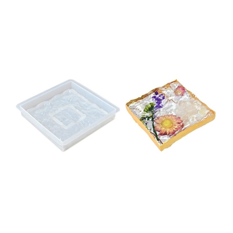 

Подставка-поднос для стола Силиконовая форма Легкое извлечение Настольная подставка-костер с эффектом водной ряби Форма для эпоксидной смолы Материалы для рукоделия ручной работы