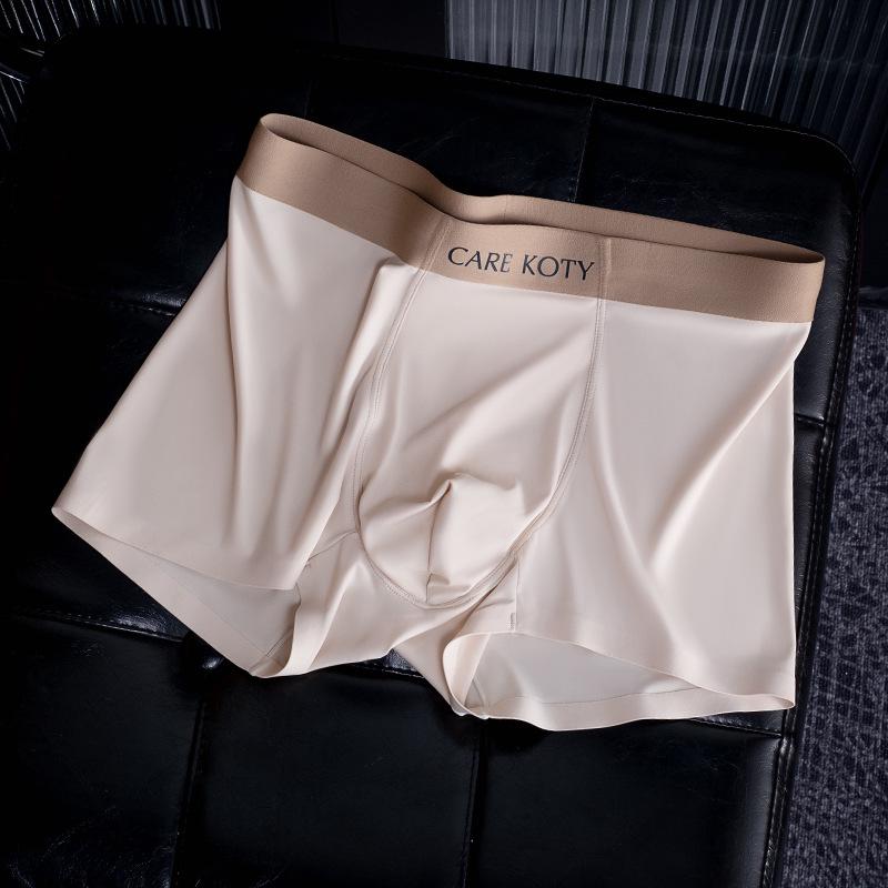 Men s Seamless Quick-Dry Ice Silk Boxer Briefs - Breathable, Thin, Plus Size, Summer L