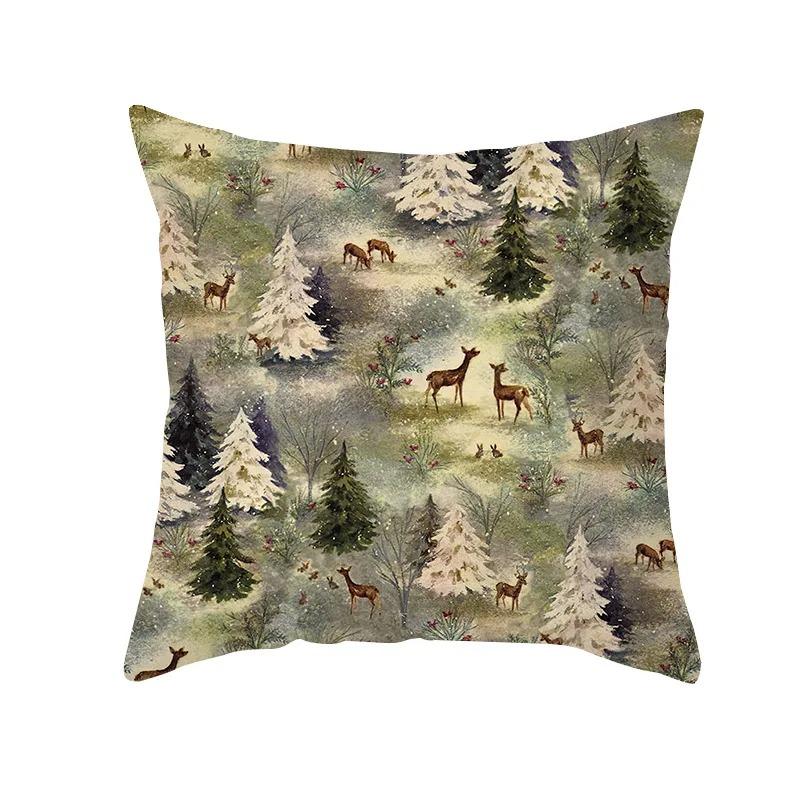 Elk Print Pillowcase Car Ornaments Office Living Room Home Pillowcase