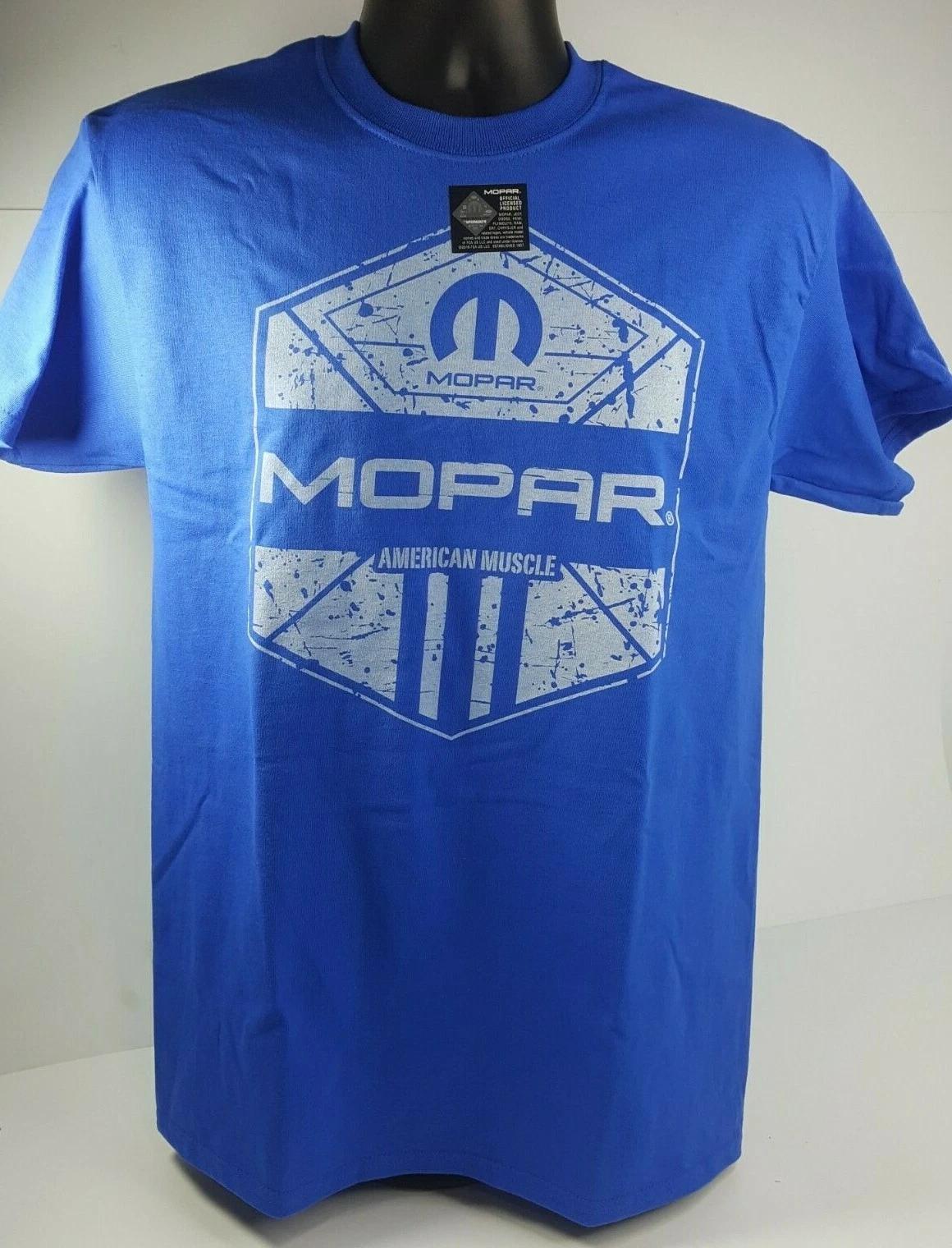 Blue T-Shirt - Mopar American Muscle w/ Blue M Logo / Emblem (Licensed) S
