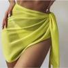 Sheer Wrap Dress Women's Swimsuit Bodycon Swimsuit Skirt Beach Bikini Cover-Up Dress Chiffon