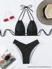 2025 Stylish Chain-Detail Split Bikini Swimsuit - European/American Women's Swimwear