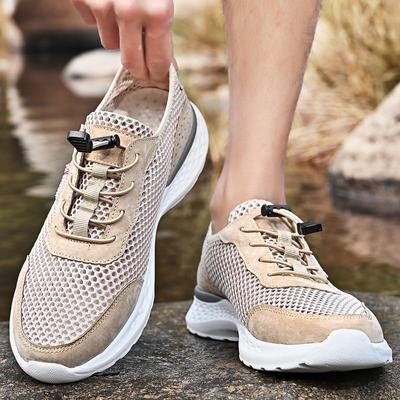 Outdoor Kletterschuhe Herren Sommer Atmungsaktiv Hohlmaschen Dünn Freizeit Sport Slipper Übergröße Herrenschuhe