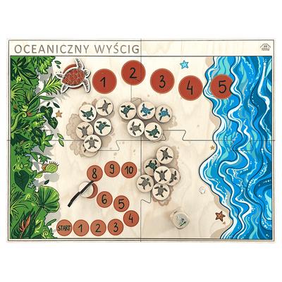 Family Cooperative Wooden Board Game for Children - Ocean Race