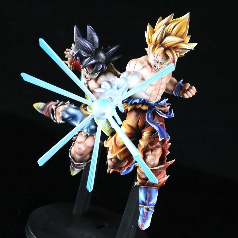 New Dragon Ball Goku Bardock Father Son Kamehameha Repainted Figure Collectible Statue Desktop Decoration For Anime Fans Collectors