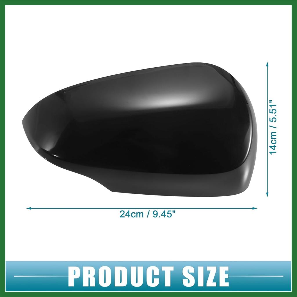 Motoforti Rückspiegelkappe Rechts für Seitenspiegel Tür für Toyota Prius C 2012-2018 ABS-Kunststoff Schwarz Langlebig