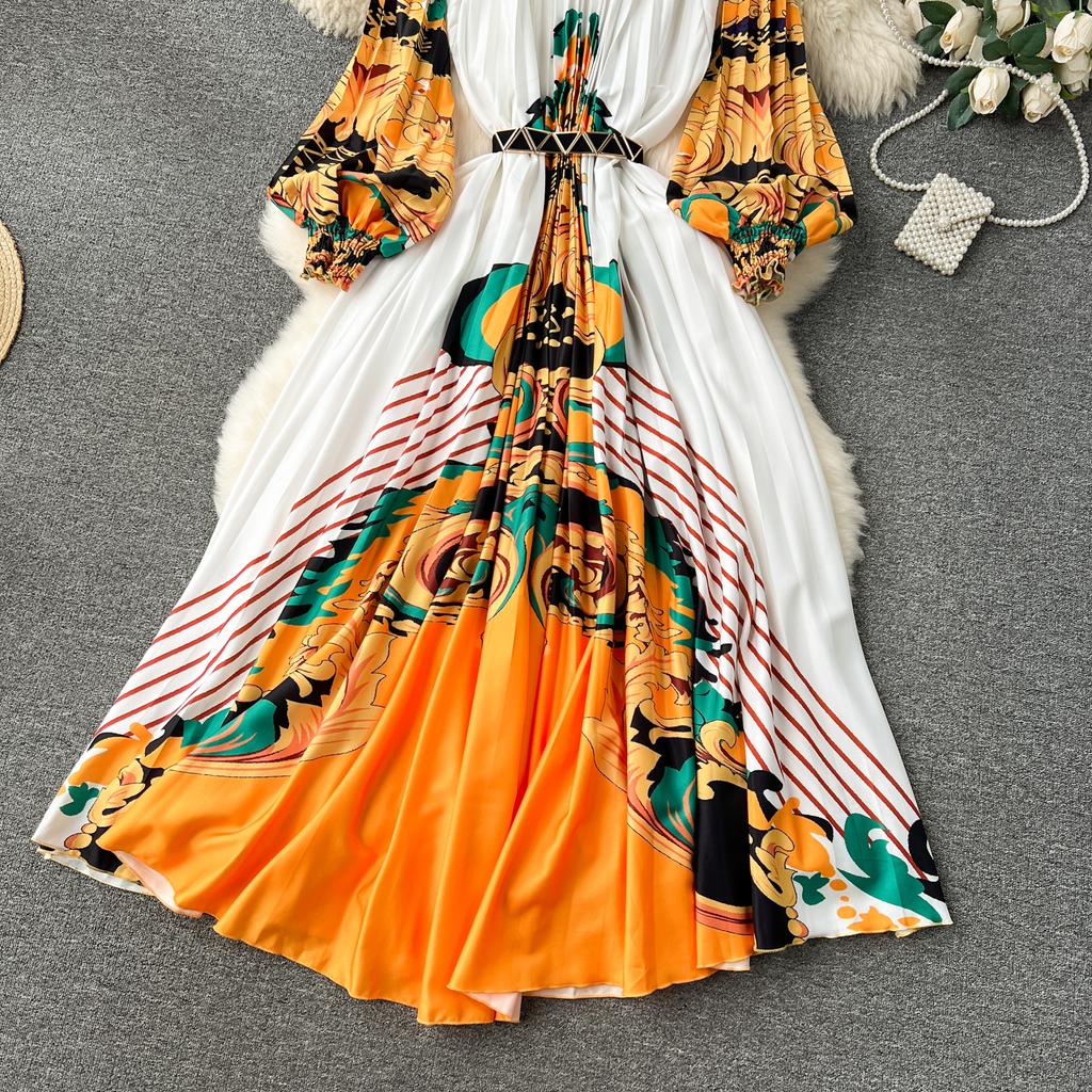 Pleats O-neck Printed Long Dress Women Autumn Holiday Long Lantern Sleeve Oversized Print Folds Dress Loose Robes Dresses Buy cheaply on Joom Pleats O-neck Printed Long Dress Women Autumn Holiday Long Lantern Sleeve Oversized Print Folds Dress Loose Robes Dresses Buy cheaply on Joom