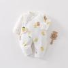 Newborn Spring/Autumn Cotton Velcro Jumpsuit - Warm Padded Butterfly Design for Infants and Toddlers