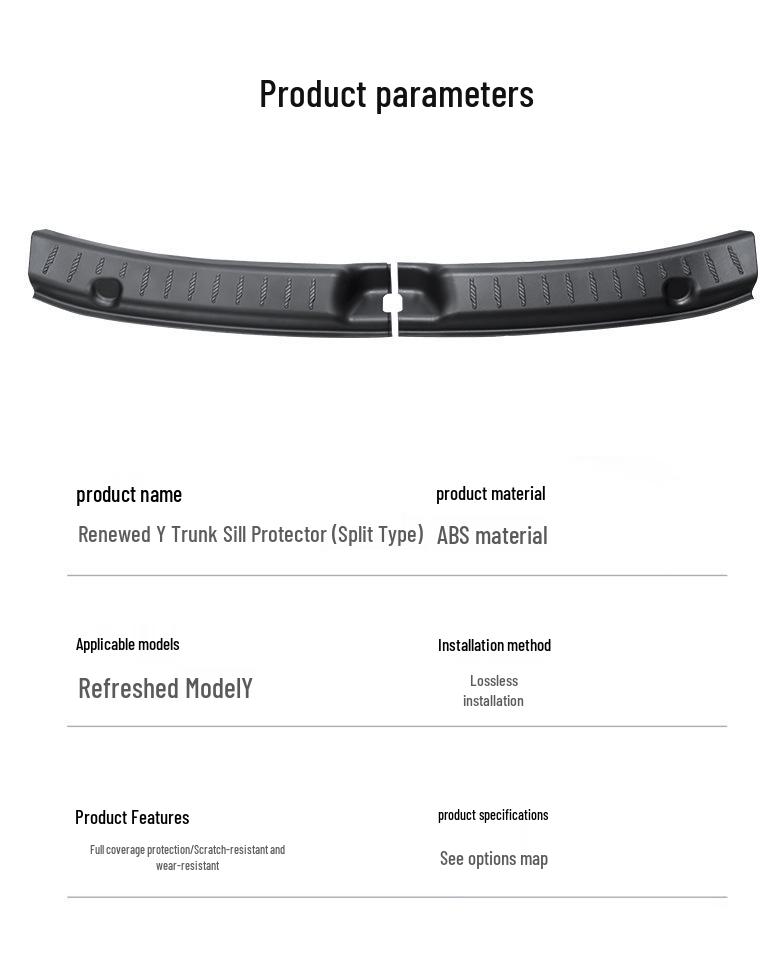 Refreshed Model Tesla Trunk Anti-Collision Tailgate Protector Strip