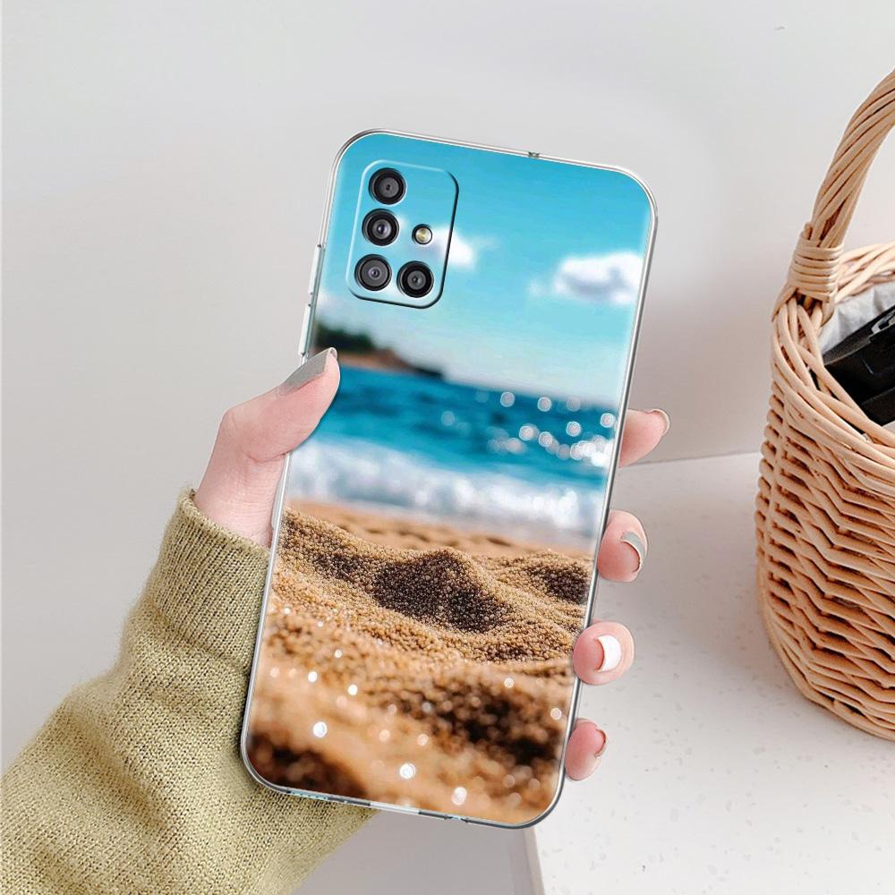 Case For Samsung A15 A13 A35 A55 A51 A71 A41 A31 A21S A05 A17 A23 A25 A33 A53 A73 5G A07 4G Cover Seaside Scenery Wave Beach