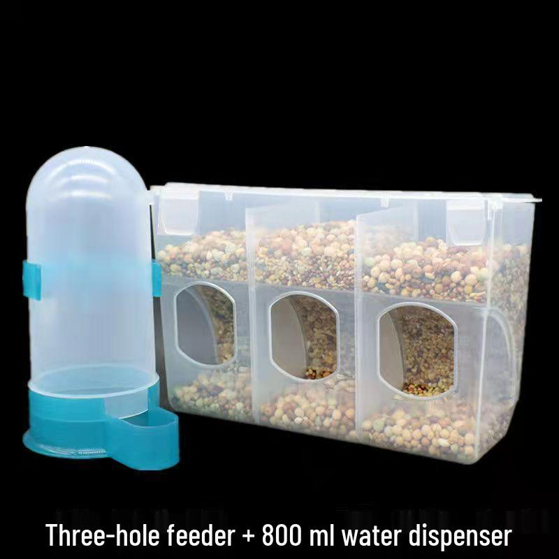 Pigeon Food and Water Dispenser with Lid - Anti-Spill Feeder Trough