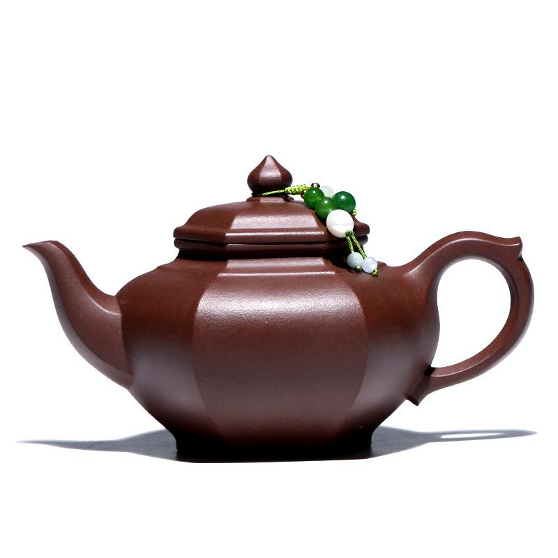 Handmade Yixing Zisha Six-Sided Teapot Set for Brewing Tea