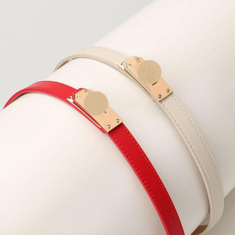 Women's Adjustable Leather Waist Belt - Korean Style Dress Cinching