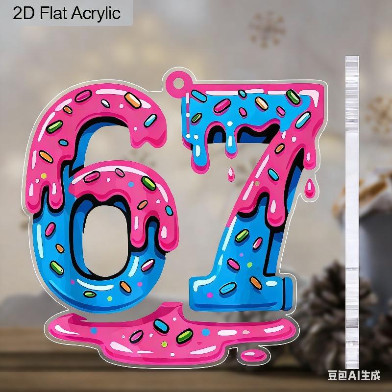 2D Flat "I Survived 67 Days of School" Acrylic Decoration Sign, Survivor Gift, Suitable for wall decoration, porch, room, villa, accents Home, Hallway