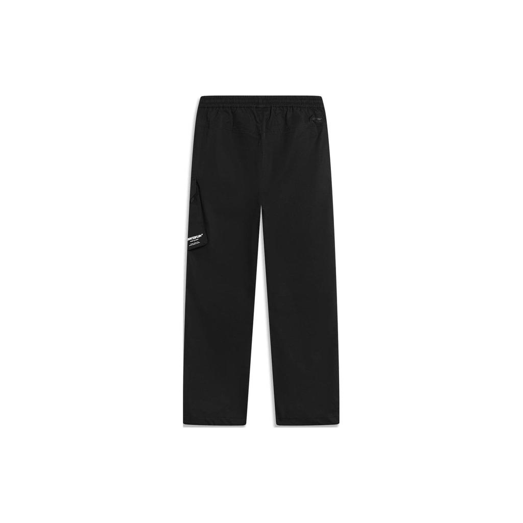 Li Ning CF Series 2023 Autumn Winter New Solid Color Straight Leg Knitted Sports Pants Men bottoms Black AYKT823-1