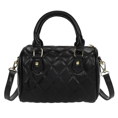 Harujio Mini Boston Bag, Women's Small Quilted Shoulder Bag, Handbag, 2-Way, Horizontal Mini Boston Bag, Shoulder Bag, Crossbody Bag, Handbag, Trendy
