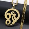 Indien Tamil Om Symbol Halskette für Damen Herren Edelstahl Goldfarbe Buddhistisches Om Shiva Yoga Anhänger Halsketten Schmuck N8089S01
