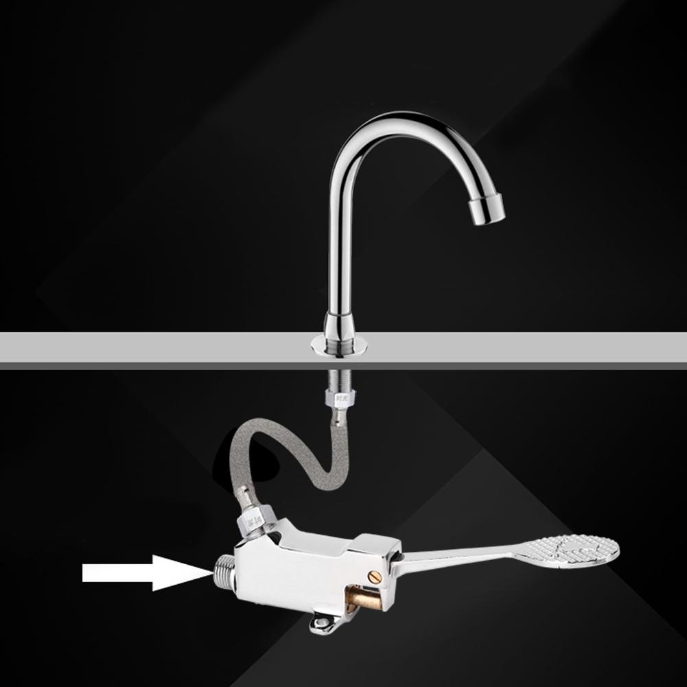 Bathroom Basin Faucet Set Medicine Laboratory Foot Pedal Sink Water Tap Kit Accessory