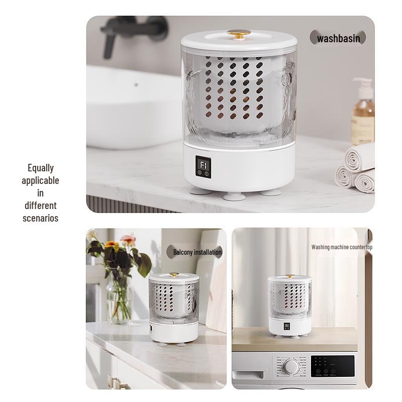 Compact Fully Automatic Washer-Dryer Combo with Blue Light Sterilization, Hand Wash Simulation for Underwear, Panties, and Socks, Large Capacity