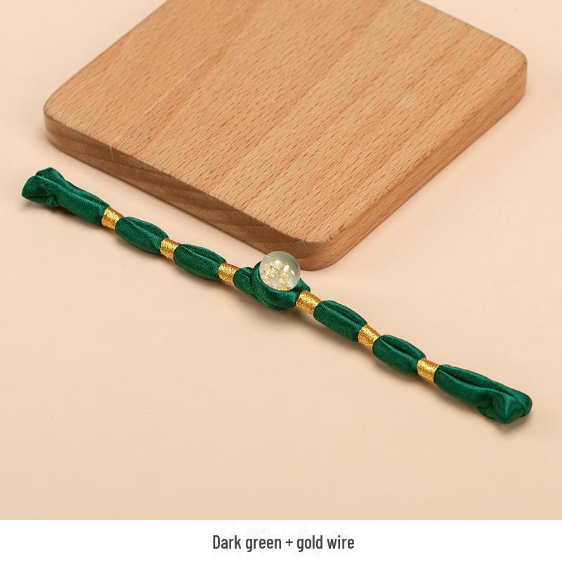 Hengmeihe Ręcznie Robiony Koralikowy Guzik Cheongsam ze Złotej Folii z Wykończeniem Złotą Nicią