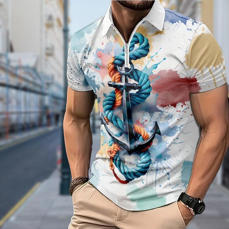 

Чоловіча сорочка-поло Повсякденна повсякденна блискавка з коротким рукавом Модна повсякденна застібка-блискавка Літо Весна Регулярного крою Біла сорочка з градієнтом тигра та 3D-принтом 8XL фіолетовий