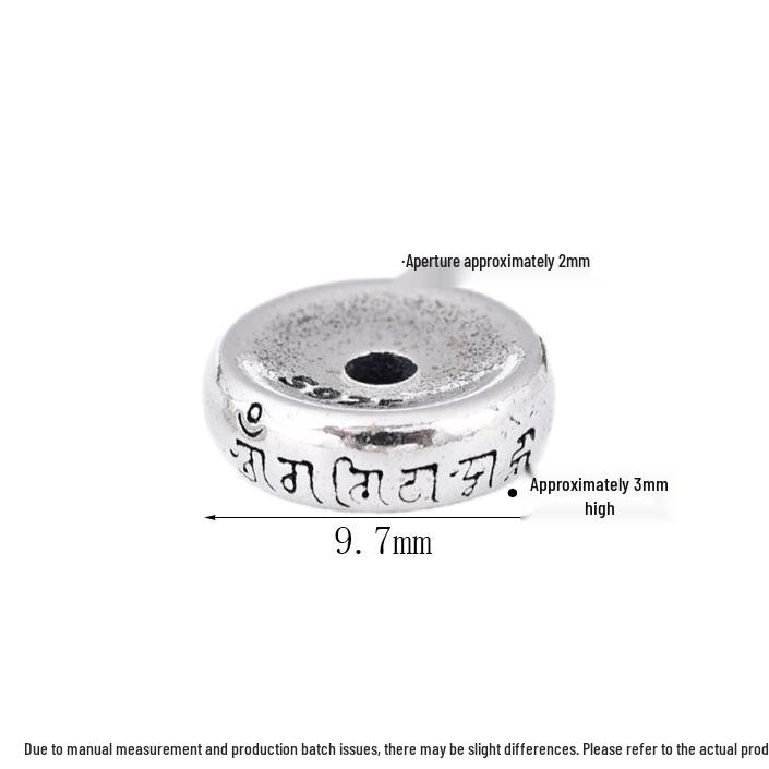 S925 Sterling Silver Six-Character Mantra Spacer Beads for DIY Tibetan Style Bracelets