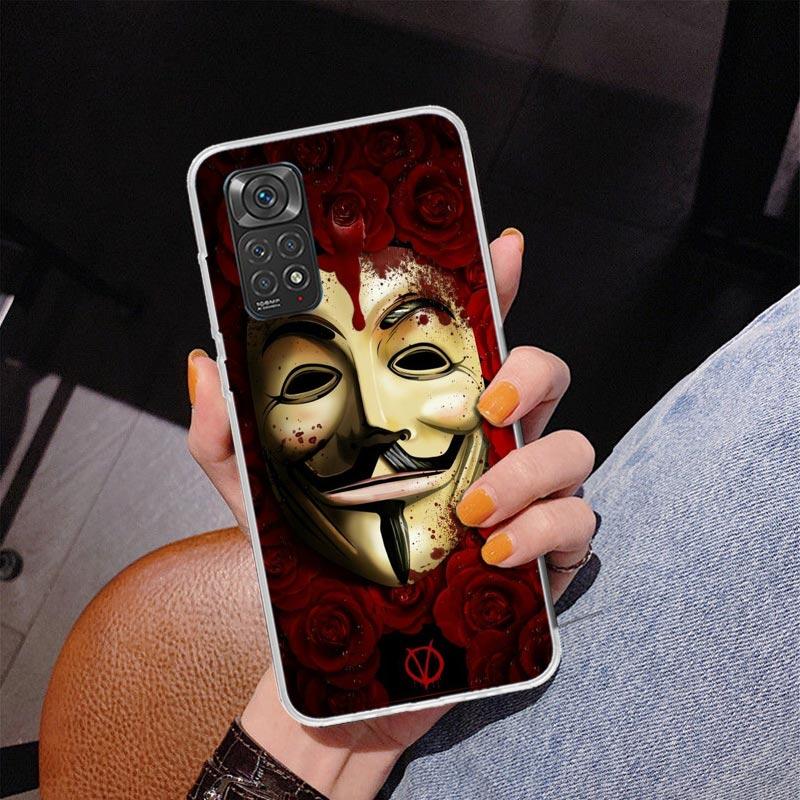 Anonymous V for Vendetta Mask Phnoe Case for Phnoe Case for Xiaomi Redmi Note 15 14 14S 13 Pro Plus 12 12S 11S 11E 10S 10 11T 5G