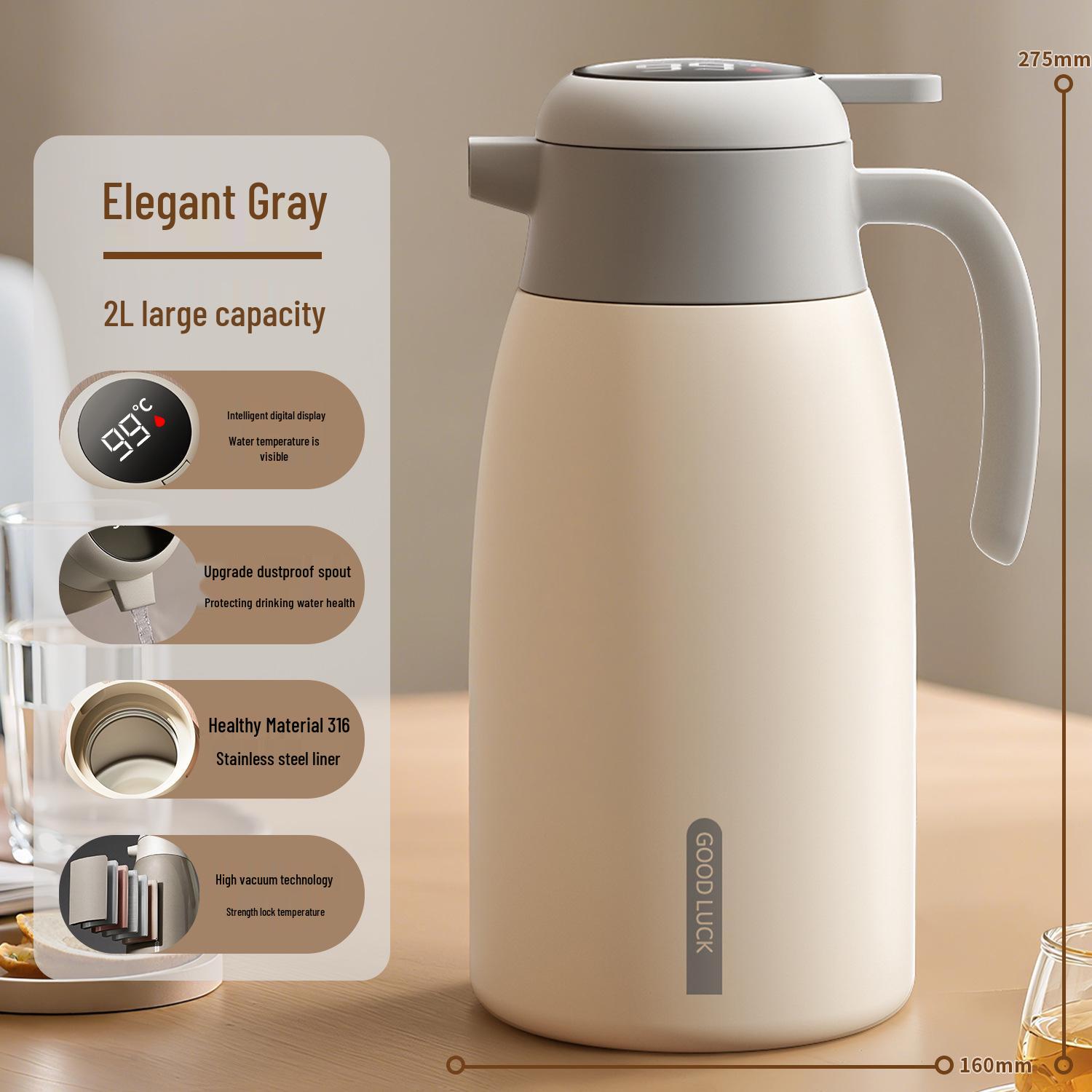 

2025 Large Capacity 316 Stainless Steel Insulated Thermos Flask - Hot Water Pot Thermos Bottle