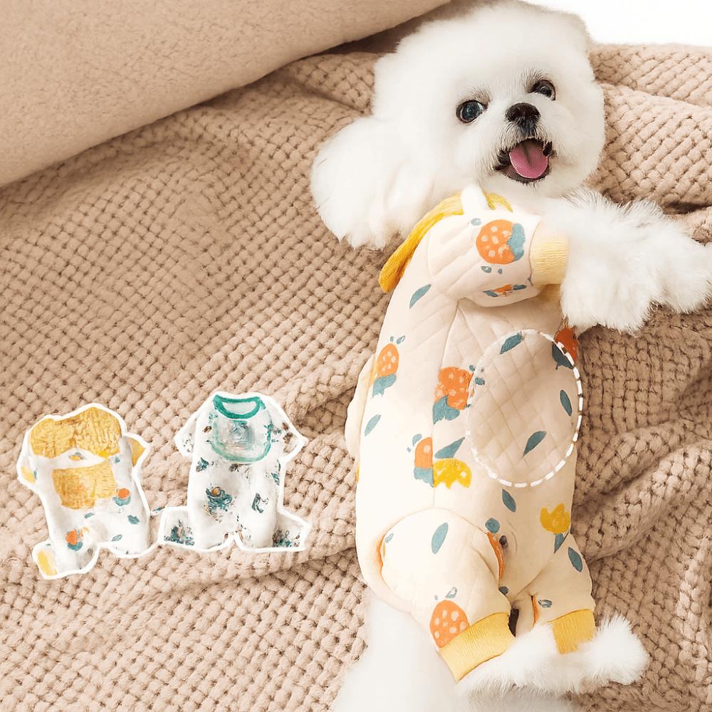 Warm Pet Jumpsuits Cartoon Pullover Four Legged Dog Clothing Autumn Winter