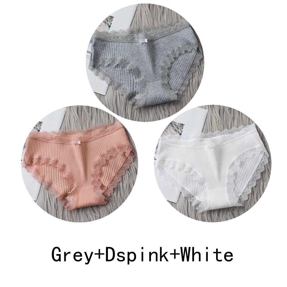 3PCS/lot Cotton Panties Women Comfortable Underwears Sexy Middle-Waisted Underpants Female Lingerie Big Size Ladies Briefs