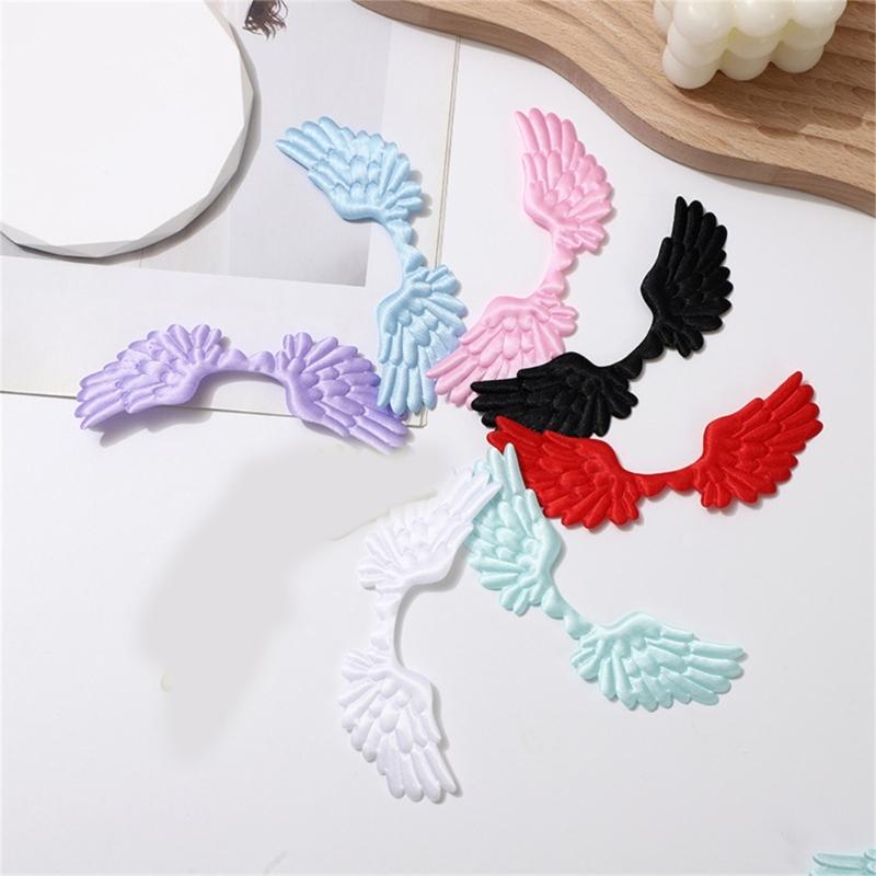 10Pcs Fabric Wing Charm Embossed Fabric Wing Appliques For Handmade Art Craft Home Decoration Clothing Sewing Craft