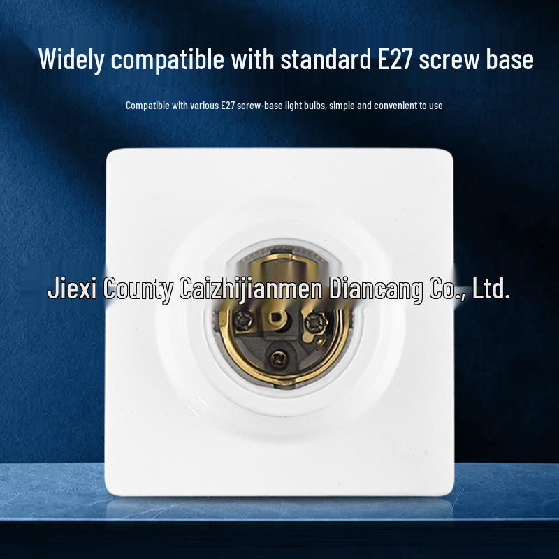 Ceiling-Mount E27 Ceramic Flat Lamp Holder with Screw Base