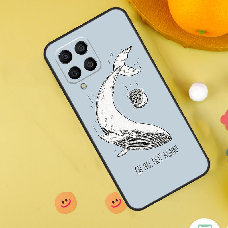 Cartoon Whale For Samsung Galaxy M11 M12 M13 M14 M15 M34 M54 M55 M33 M53 M31 M51 M30s M32 M52 M20 Case