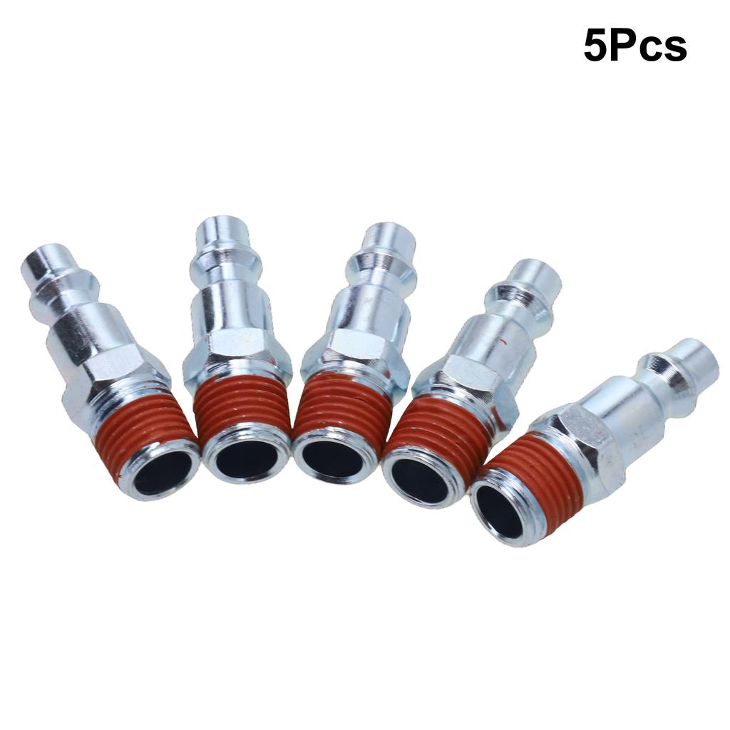 5Pc 1/4 Inch NPT Male Air Line Fitting Hose  External Thread Male Plug Power Tool Parts Compressor Quick Release Connector