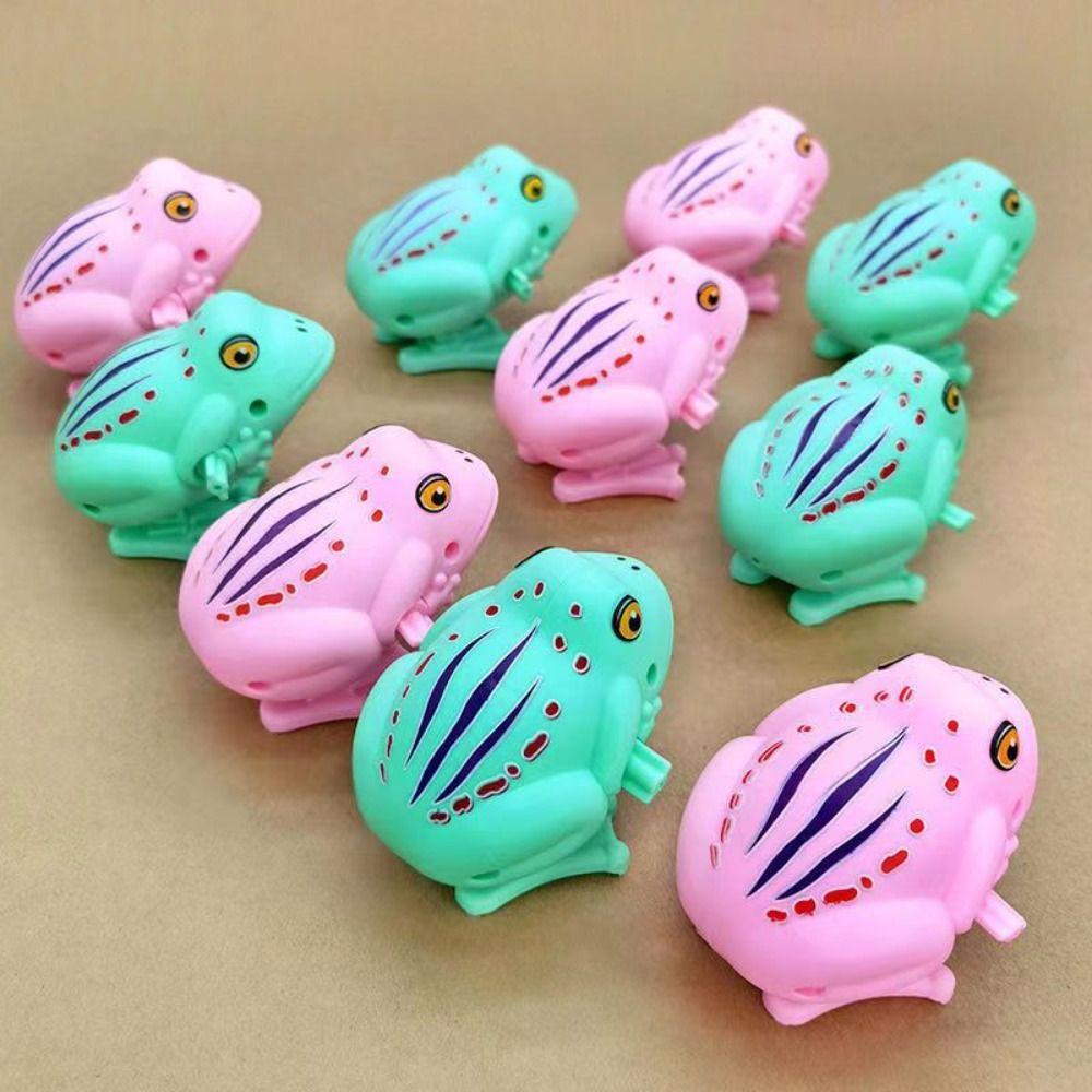 Zufällige Farbe Frosch Aufziehspielzeug Interaktion Kleinkindspielzeug Springender Frosch Uhrwerkspielzeug Familientreffen