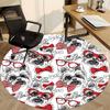1pc Yorkie PatternChair Carpet for Office, Indoor Non-Slip Washable Polyester Fiber Carpet, Mat For Office, Machine Washable