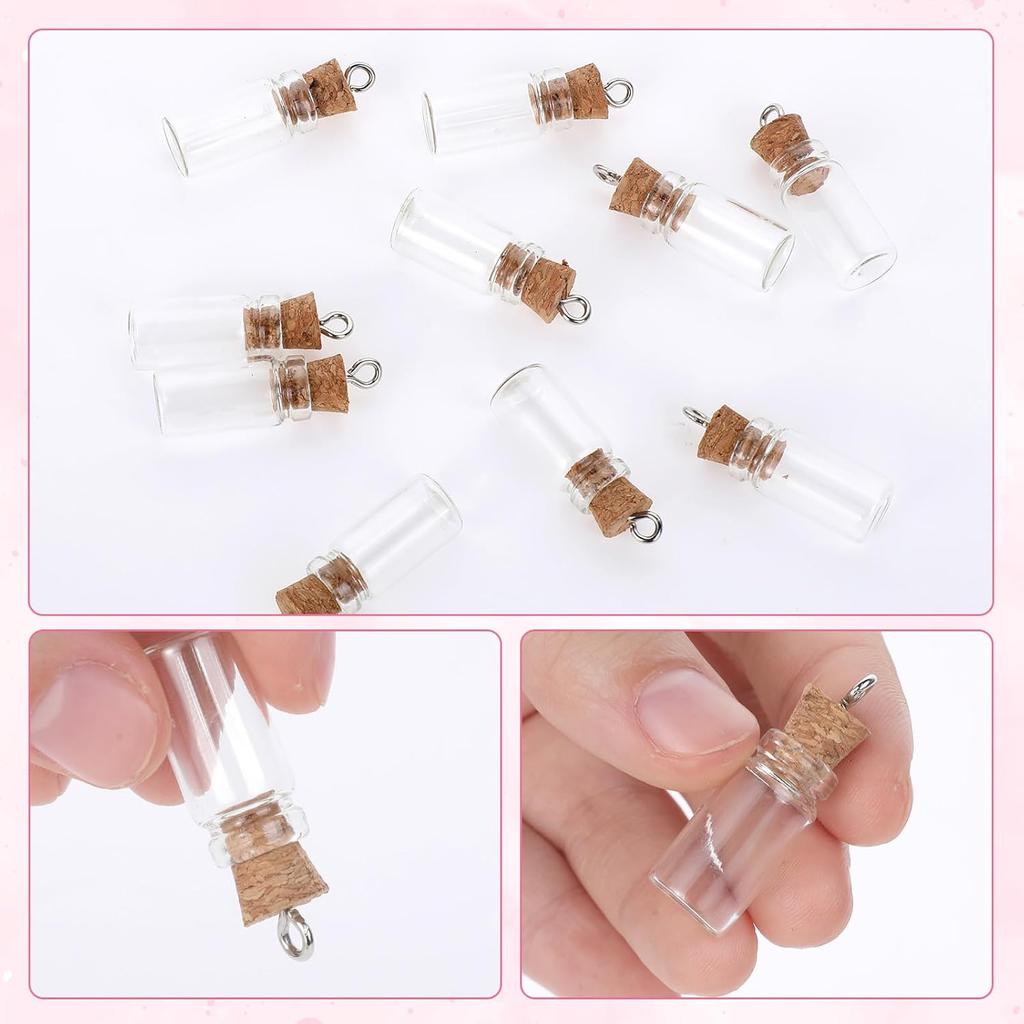 20Pcs Small Glass Bottles with Cork 1ml Empty Spell Jars Mini Potion Bottles Tiny ing Container for DIY Crafts Wedding Chrismas Decoration