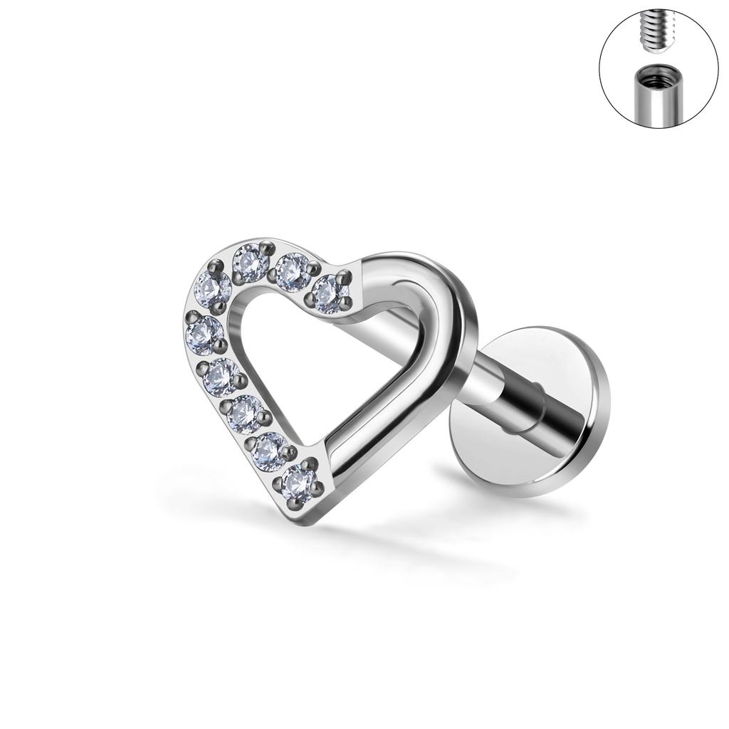 G23 Titanium 16G Piercing Labret Lip Nasal Nail Stud Earring Internal Thread Body Jewelry Design Ear Tragus Cartilage Helix Dait