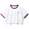 ALVINCLO [Women'S] Plano Color Block Crop Short Sleeve Tee Ast4877 (3 Colors)